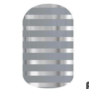 Full Sheet Gray and Silver Stripped Nail Wrap